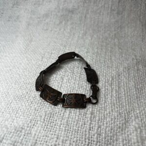 Vintage Copper Aztec Native American Inspired Link‎ Bracelet Streetwear Retro